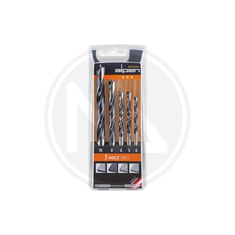 set 5 PCS. drills for wood "HOLZ TM 5" alpen