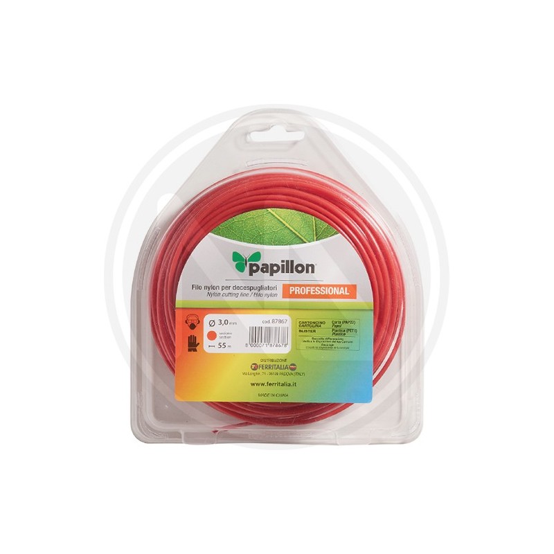 round nylon cutting line for brush cutters "professional" papillon - cf. blister