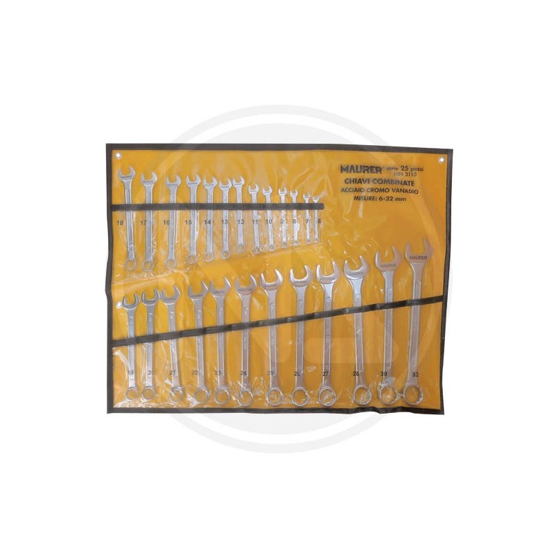 combination spanner in sets 25 pieces maurer