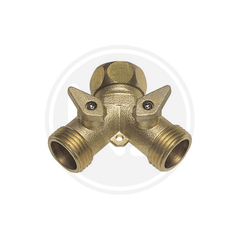 presa a doppio rubinetto maschio in ottone papillon