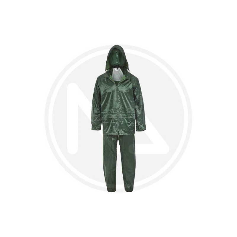 IMPERMEABILE LAVORO POLIESTERE-PVC VERDE COMPLETO maurer