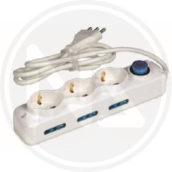 MULTIPRESA SCHUKO+BIPasso con interruttore bianco MAURER