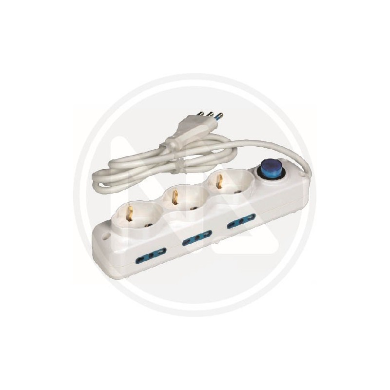 MULTIPRESA SCHUKO+BIPasso con interruttore bianco MAURER MULTIPRESA SCHUKO+BIPasso con interruttore bianco MAURER