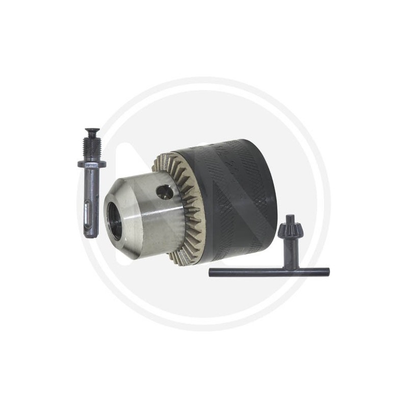 SDS PLus adaptator with steel drill chuck and key maurer