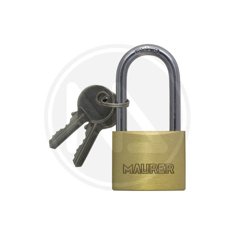 LUCCHETTO AD ARCO LUNGO IN OTTONE PESANTE MAURER