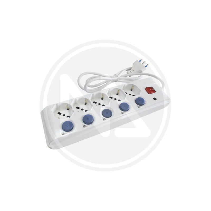 MULTISOCKET 5 SCHUKO WITH INDIPENDENTS INTERRUPTORS MAURER