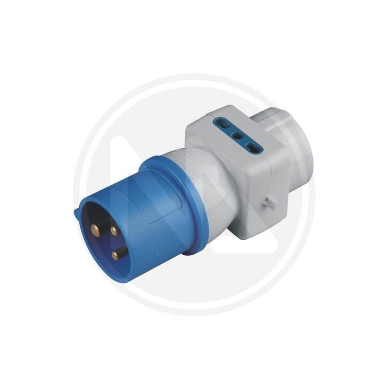 INDUSTRIAL system adapter schuko+2 sockets bipasso maurer PLUS
