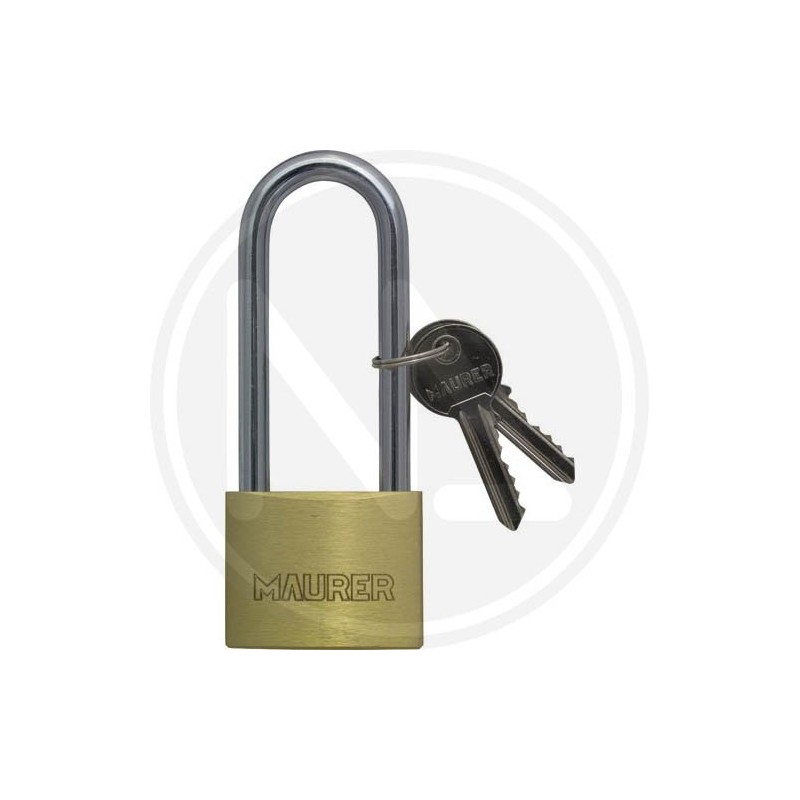 heavy brass padlock with EXTRA long arch maurer