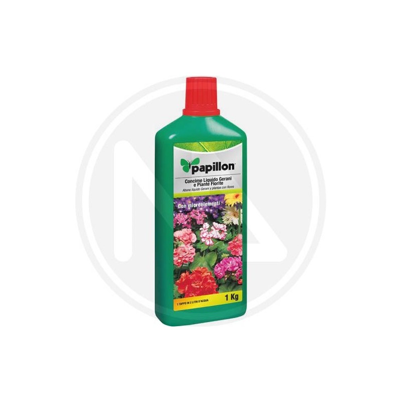 CONCIME LIQUIDO PER GERANI E PIANTE FIORITE PAPILLON