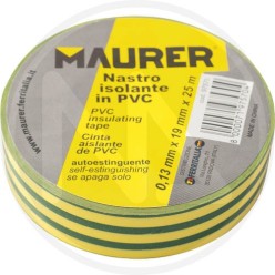 nastro isolante in pvc GIALLO-VERDE maurer