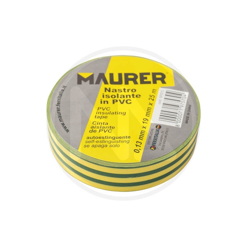 nastro isolante in pvc GIALLO-VERDE maurer