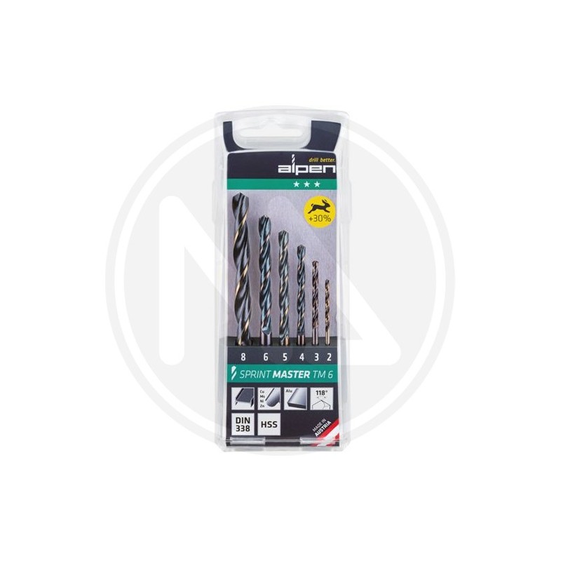 set 6 PCS. drills FOR METAL "hss SPRINT MASTER TM 6" alpen
