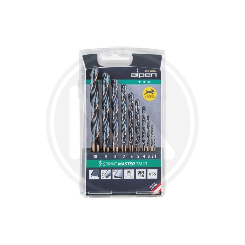 set 10 PCS. drills FOR METAL "hss SPRINT MASTER TM 10" alpen