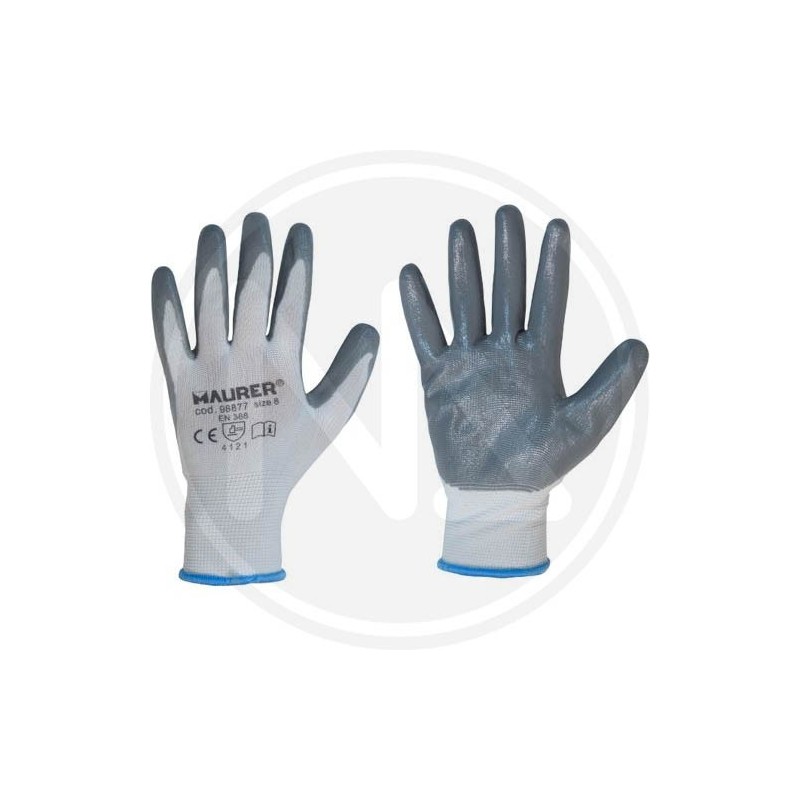 GUANTI DA LAVORO in nitrile GRIGIO "GLOVEX" maurer