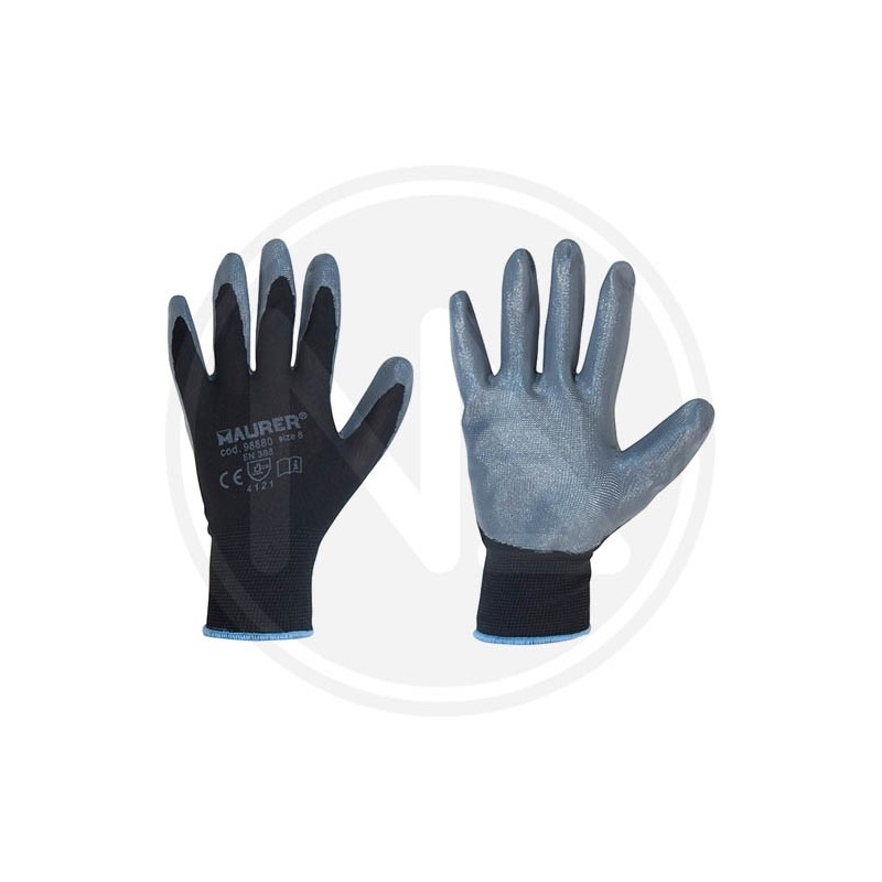 GUANTI DA LAVORO IN NITRILE NERO "GLOVEX" MAURER