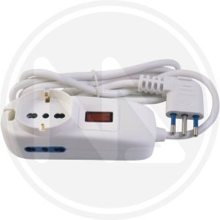 MULTIPRESA 1 SCHUKO + 2 BIPASSO CON INTERRUTTORE MAURER