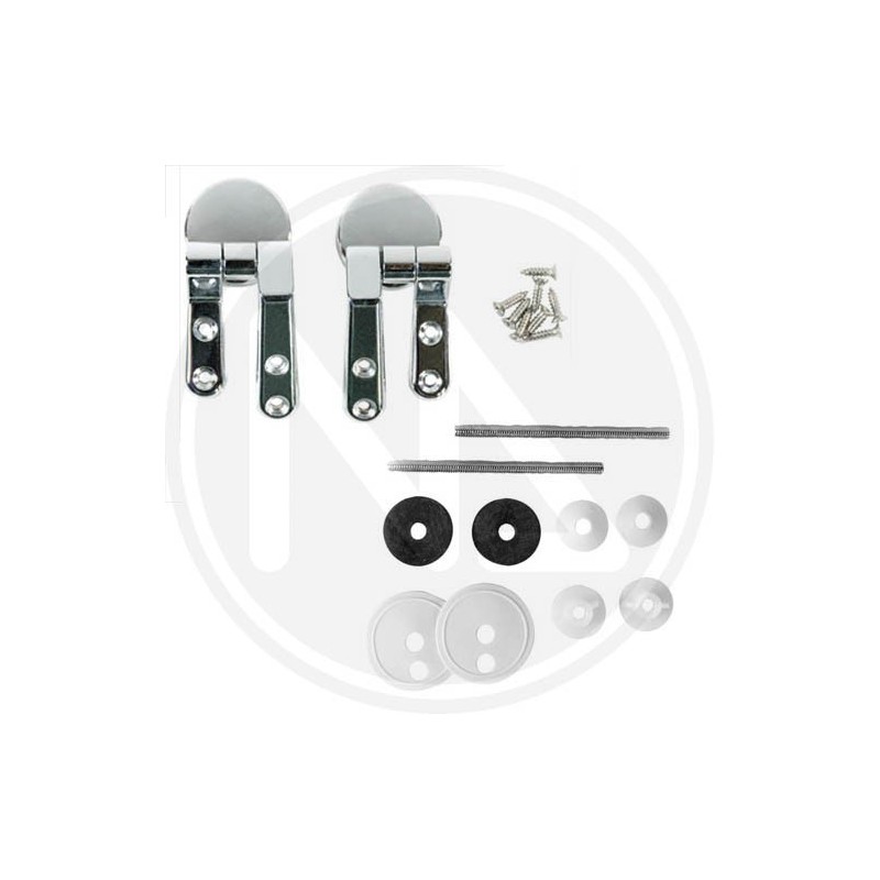 chromium plated steel hinges AND FIXING for bath wc seat MAURER