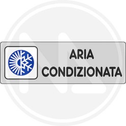 SEGNALETICA ADESIVA DI INFORMAZIONE ARGENTO "ARIA CONDIZIONATA"