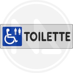 SEGNALETICA ADESIVA DI INFORMAZIONE ARGENTO "TOILETTE DISABILE"