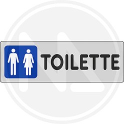 SEGNALETICA ADESIVA DI INFORMAZIONE ARGENTO "TOILETTE UOMO-DONNA"