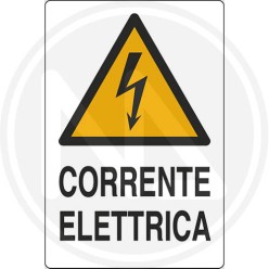 CARTELLo SEGNALETICo di sicurezza "ATTENZIONE CORRENTe ELETTRica"