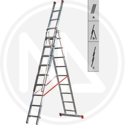SCALA TRASFORBABILE TRIPLA ALLUMINIO "GENIA" FACAL
