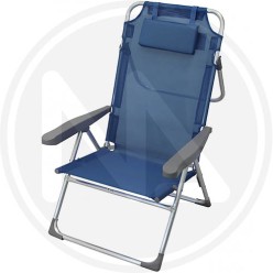 aluminium blu chair with cushion and arms
