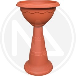 FIORIERA CALICE A COLONNA TERRACOTTA