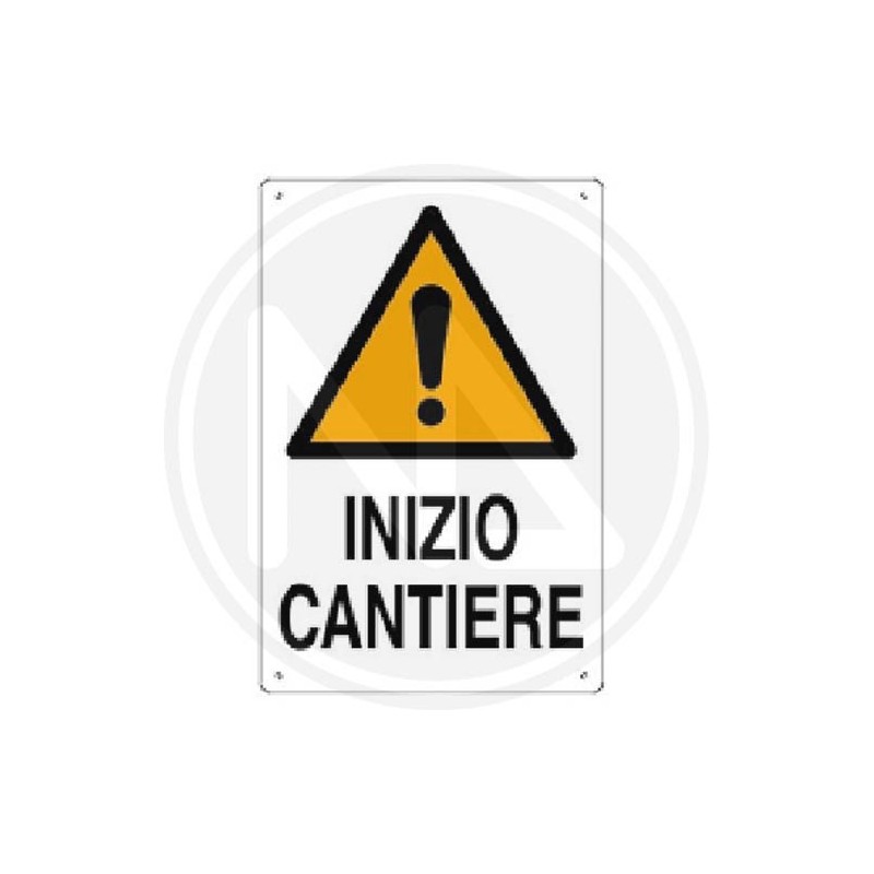 CARTELLO SEGNALETICA CANTIERE "INIZIO CANTIERE"