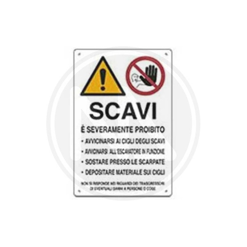 CARTELLO SEGNALETICA CANTIERE "SCAVI"