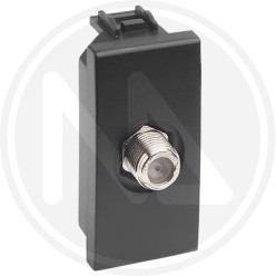black coaxial socket sat/tv f tipe delight line maurer