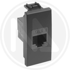 DATA-VOICE SOCKET LINEA DELIGHT glossy black maurer