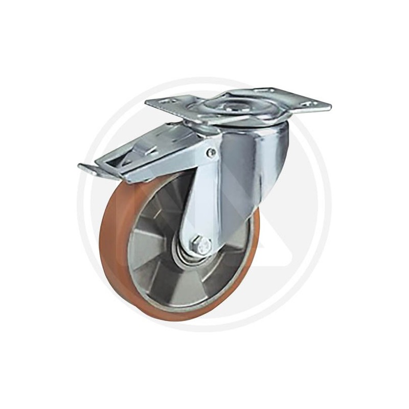 POLYURETHANE WHEEL plate and brake "avcP/2"