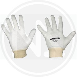 bleached cotton knitted glove with cuff maurer