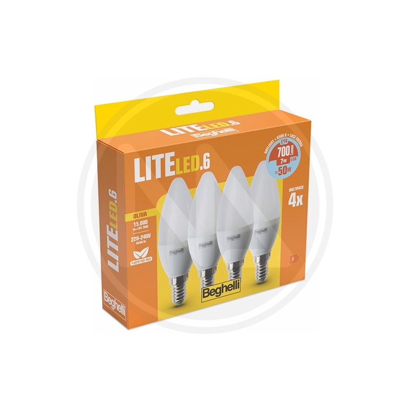 LAMPADA A LED OLIVA "LITELED6" CF. 4 PZ. BEGHELLI
