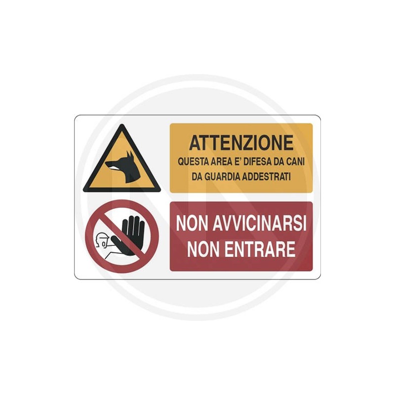 CARTELLO SEGNALETICo di informazione "AReA DIFESA DA CANI"