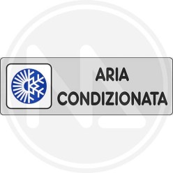 SEGNALETICA ADESIVA DI INFORMAZIONE ARGENTO "ARIA CONDIZIONATA"