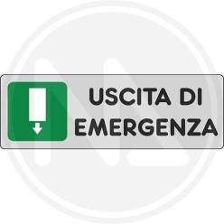 SEGNALETICA ADESIVA DI INFORMAZIONE ARGENTO "USCITA DI EMERGENZA"