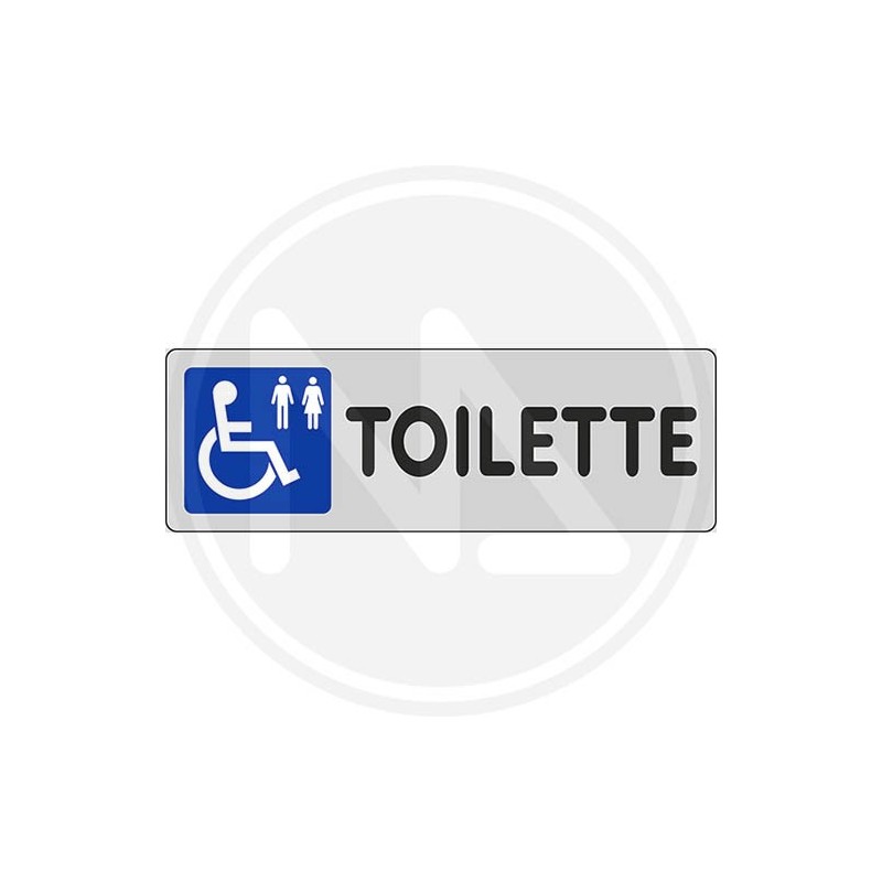 ADHESIVE SIGNS FOR INFORMATIONS SILVER COLOUR "TOILETTE DISABILE"