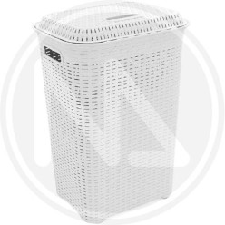 WHITE RATTAN LAUNDRY BIN 60 LT.