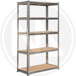 ZINCHOATED SHEET SHELVES WITH WOOD SHELF MAURER