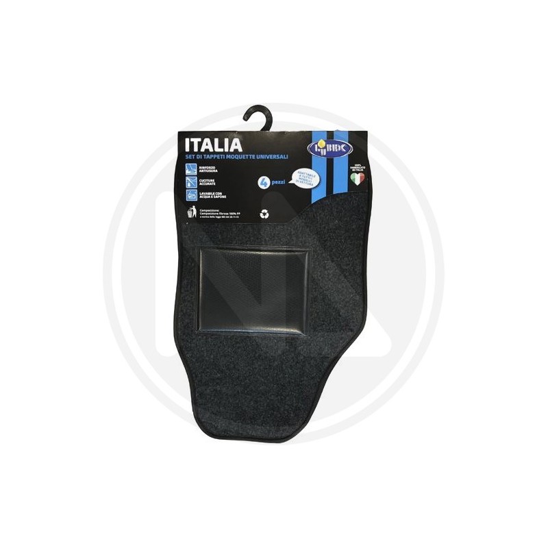 TAPPETINI AUTO "ITALIA" SET 4 PEZZI moquette