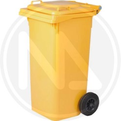 BIDONE PER RIFIUTI 120 LT giallo