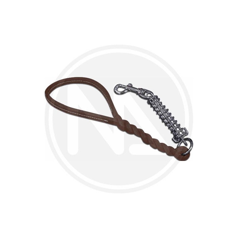 GUINZAGLIO in CUOIO a treccia con molla per cane GUINZAGLIO in CUOIO a treccia con molla per cane