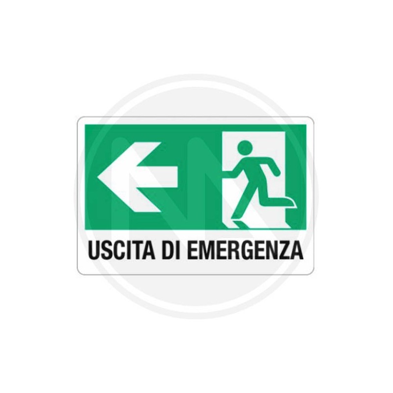 CARTELLo SEGNALETICo di sicurezza "USCITA EMERGENZA SX"
