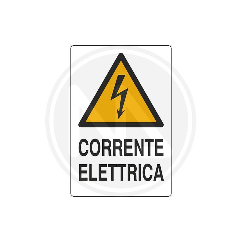 CARTELLo SEGNALETICo di sicurezza "ATTENZIONE CORRENTe ELETTRica"