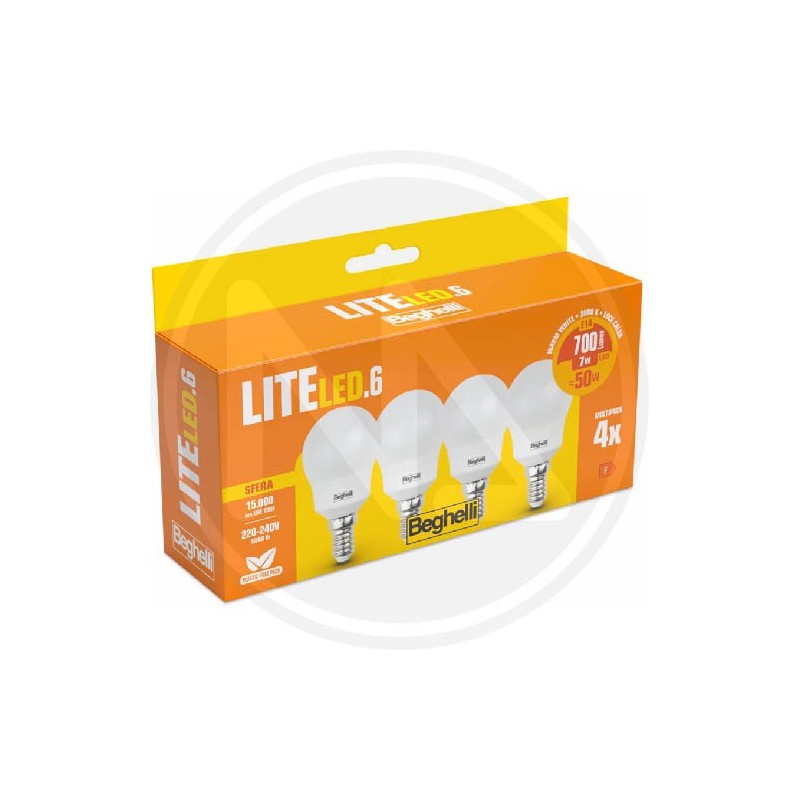 LITELED6 LED LAMP CF.4 PCS SPHERE BEGHELLI