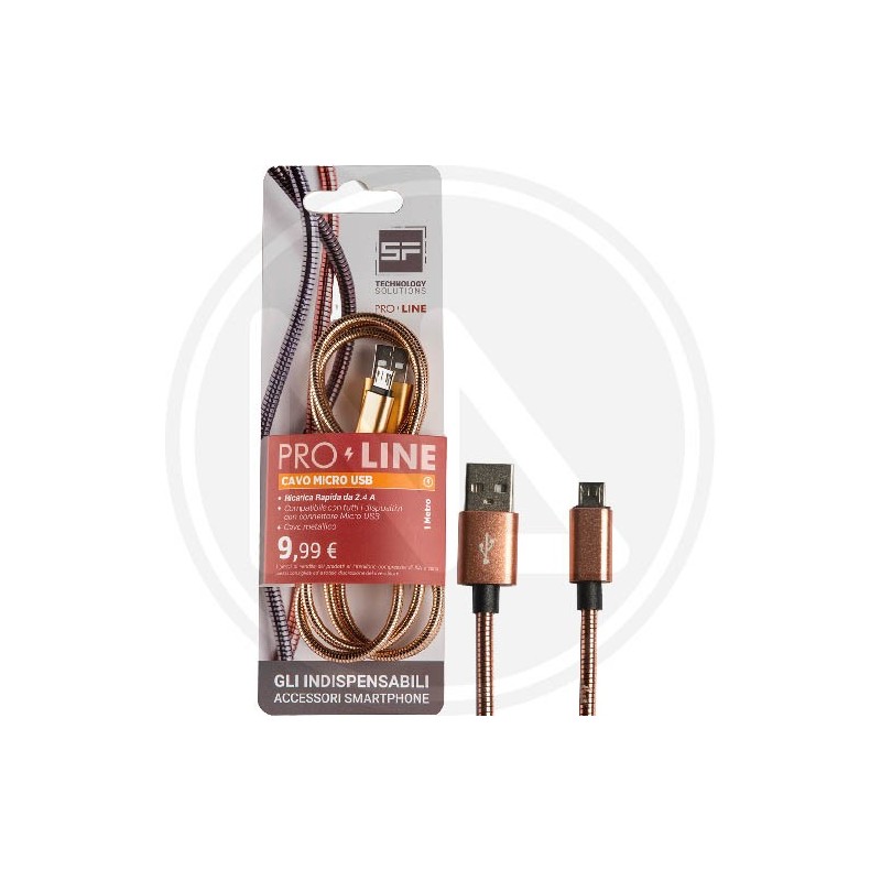 MICRO USB SMARTPHONE CABLE 1MT METALLIC GOLD "PROLINE"