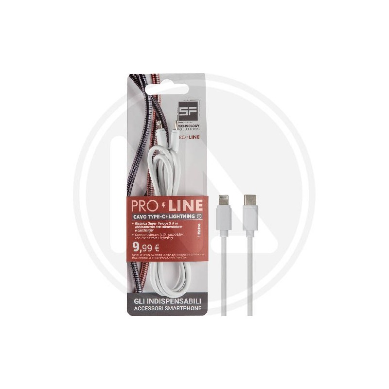 CAVO SMARTPHONE TYPE-C/LIGHTNING 1 MT BIANCO "PROLINe"
