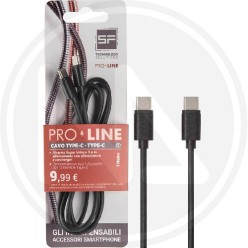 TYPE-C/TYPE-C SMARTPHONE CABLE 1 MT BLACK PROLINE